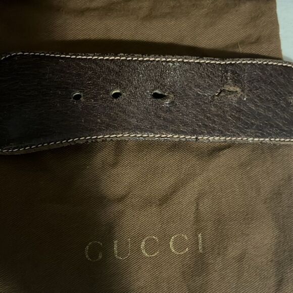 Gucci Vintage Web GG Elastic And Leather Belt - Picture 9 of 9